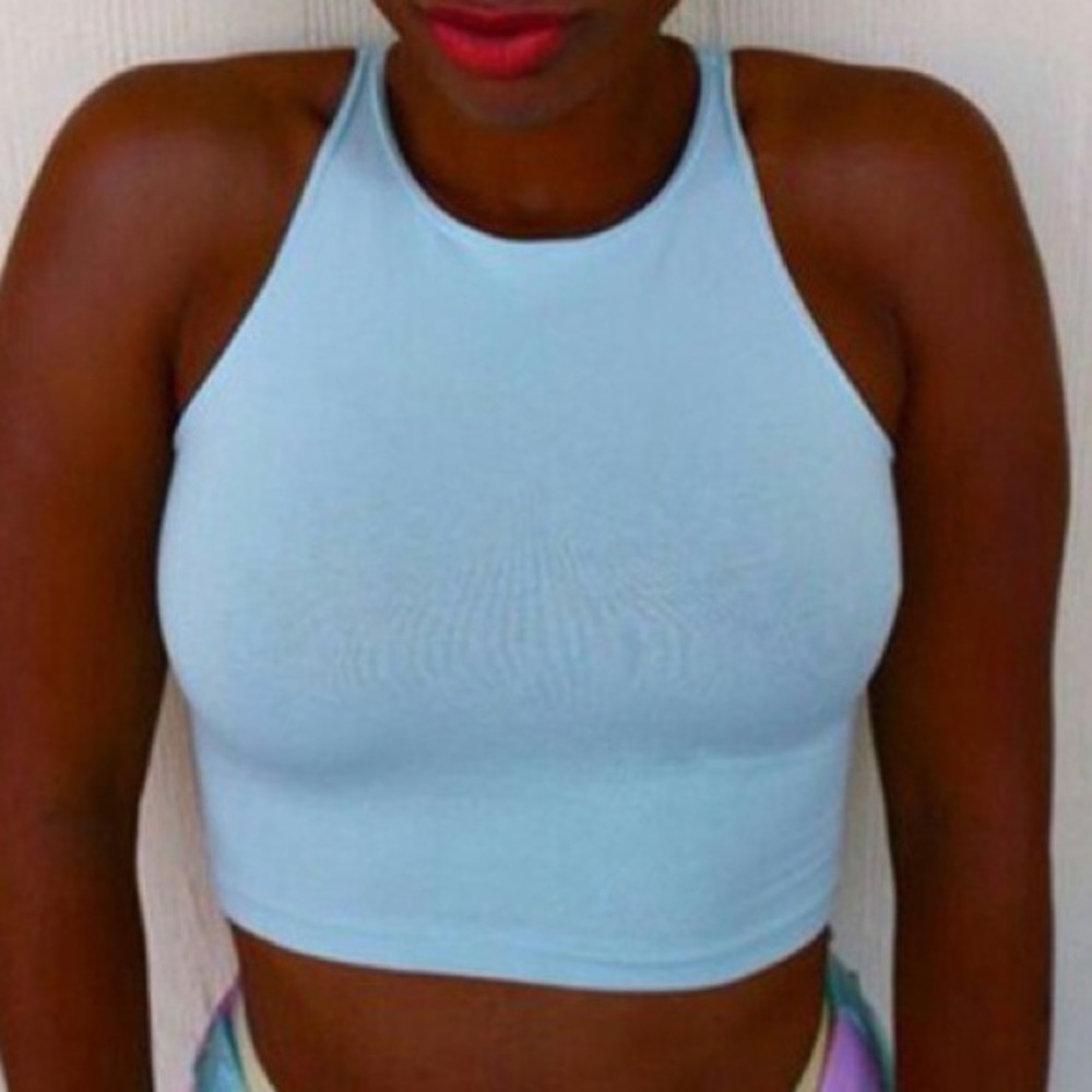Light blue halter top